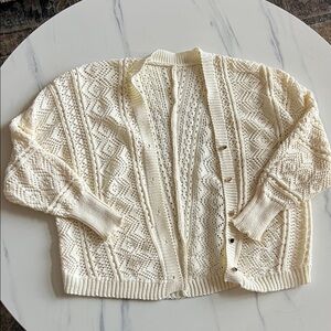 Commense Cream Textured Cardigan